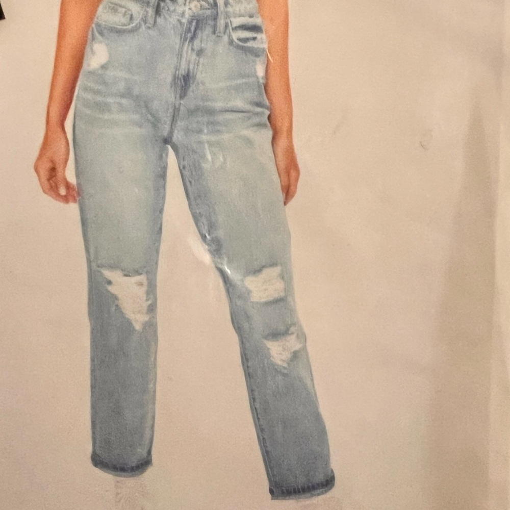 Distressed mom jeans